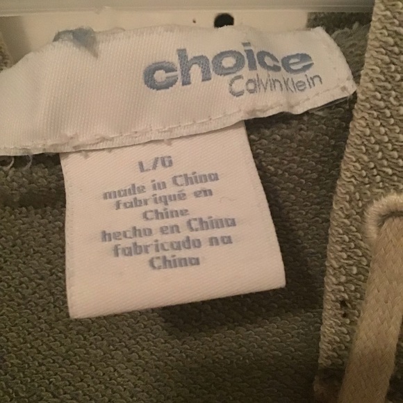 Army Green Vintage Age 9-12 Girl’s Hoodie- Calvin Klein - Picture 3 of 3